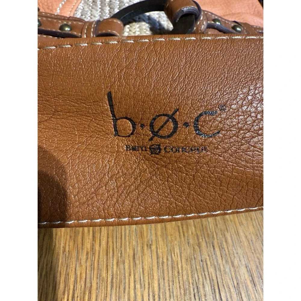 BOC Born Concepts Crossbody‎ Bag Peach Tan Woven Ring Accent Purse Women's